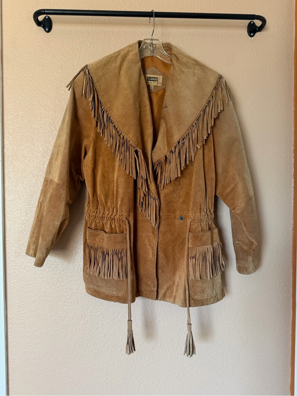 Vintage G 4000 leather fringe jacket